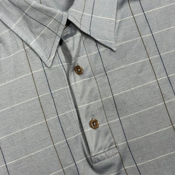 Arnold Brant Check Polo Shirt Short Sleeve Made in Italy 100% Cotton Blue Medium - Picture 4 of 8